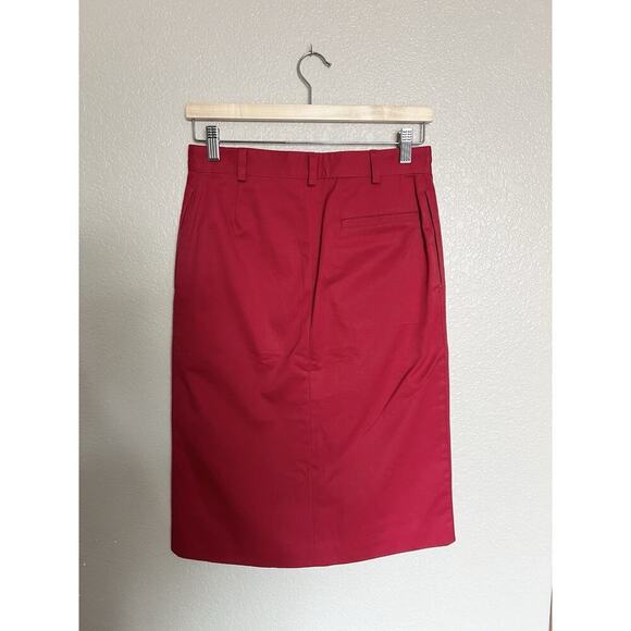 APC Red Midi Pencil Skirt Size 36 US 2-4 Vintage 2001 Cotton - Picture 2 of 4
